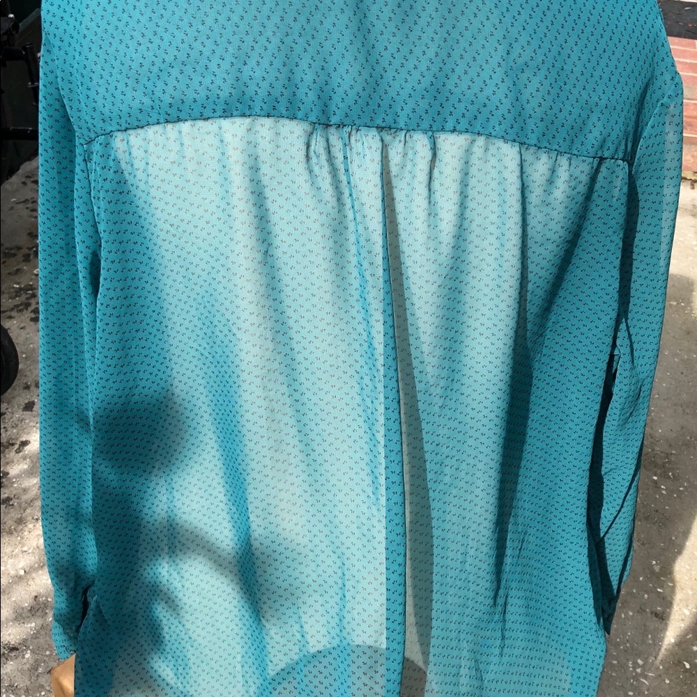 EUC Old Navy Dark Green Sheer Tunic Top - Picture 3 of 4